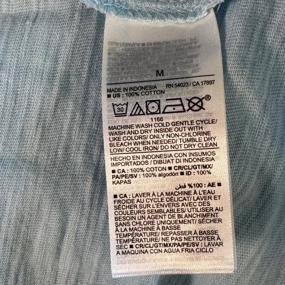 Old Navy T-Shirt Dress Cotton Slub Knit Light Blue Drawstring Waist Mini Medium
